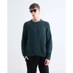 SEVEN SEVEN - Saco Tejido Acanalado Para Hombre Verde
