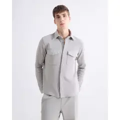 SEVEN SEVEN - Camisa Para Hombre Sobrecamisa Manga Larga Color Gris Marca #45012202