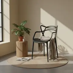 GENERICO - Silla de Diseño Raiz Entre Nos Home Minimalista de Vanguardia Color Negro