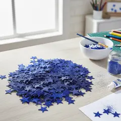 GENERICO - Estrellas Escarchadas en Fomy para Manualidades 100 Und Azul