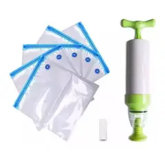 GENERICO - 10 Bolsa Cierre Y Empaque Al Vacio Comida 22x34 Mas 2 Bombas