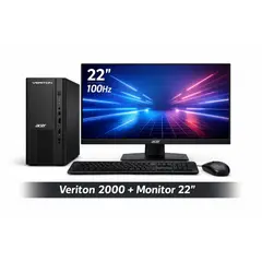 ACER - PC VERITION 2000 + MONITOR 22 100Hz/ INTEL CORE I3 12100 /16GB / SSD 512GB / TECLADO Y MOUSE