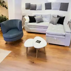 PLUMA HOME - NUEVO LANZAMIENTO ** Sala Multi Funcional Chaise Longue + poltrona + mesas gota - POLAR