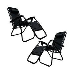 GARDECOR - SET DE 2 SILLAS DE GRAVEDAD COLOR NEGRO