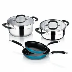 BERGNER - SET 6 PIEZAS BATERIA DE COCINA MIDNIGHT BLUE (SARTENES 20CMS Y 24CMS, OLLA CON TAPA DE 20 Y 24CMS