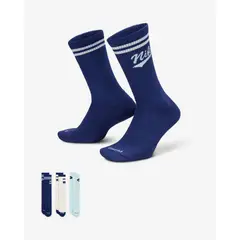 NIKE - Medias Unisex Everyday Plus Crew 3 Pares HJ9336-902 Azul