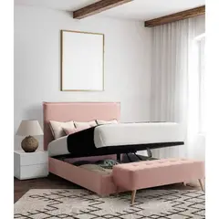 PLUMA HOME - Cama Baul Ingravity + Colchón Ortopedico 140 x 190 cm + 2 Alm + Protect