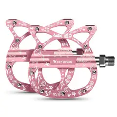 GENERAL - WEST BIKING Pedales Plegables De Aluminio Con Triple Rodamiento Pedales Ligero