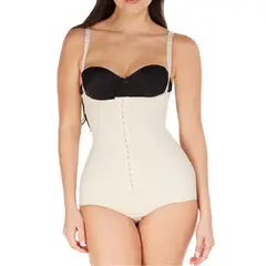 DIANE & GEORDI - Faja moldeadora cachetero senos libres Microlátex 002377 - Beige