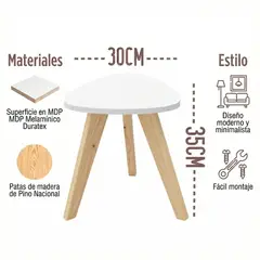 GENERICO - Mesa Nórdica Triangular - Set X 2 - Pequeña & Mediana