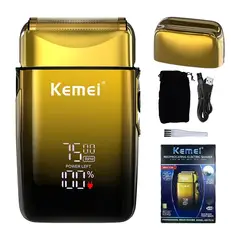 KEMEI - Máquina Barbera Afeitadora Km TX10 Dorada Digital