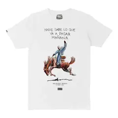 CREACIONES NU CROWN - Camiseta Estampada Bad Bunny Trap Regueton Rap Hombre Blanco Nu Crown