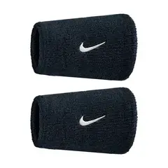 NIKE - Muñequeras Unisex Swoosh Doublewide N1012406010OS Negras
