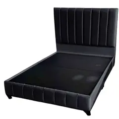 GENERICO - COMBO SOMIER + ESPALDAR LINEAL 140X190 COLOR NEGRO