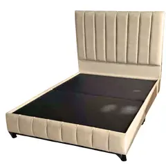 GENERICO - COMBO SOMIER + ESPALDAR LINEAL 140X190 COLOR BEIGE