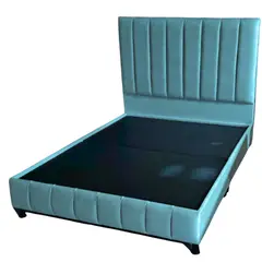 GENERICO - COMBO SOMIER + ESPALDAR LINEAL 140X190 COLOR TURQUESA