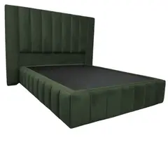 GENERICO - COMBO SOMIER + ESPALDAR SUPREME LINEAL 140X190 COLOR VERDE PINO