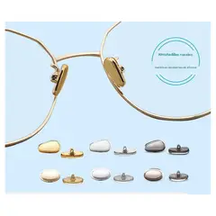 GENERICO - Almohadillas De Nariz De Repuesto Para Gafas de lujo 1 par + 2 tornillos antipresion