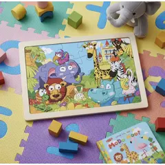 GENERICO - Rompecabezas Infantil Animales Selva 24 Piezas Madera