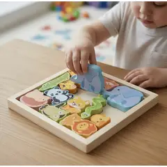 GENERICO - Rompecabezas 3D De Madera Animales Didáctico Infantil 13 Piezas