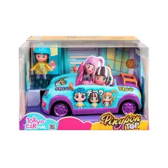 PINYPON - Muñeca Top Tokio Car con Vehículo y Accesorios