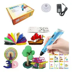 GENERICO - Impresora 3d Con Forma De Bolígrafo Con Filamento + 10 filamentos