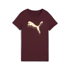 PUMA - Tshirt Original Essentials Metallic W Rojo Para Mujer