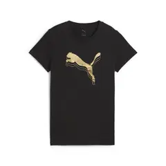 PUMA - Tshirt Original Essential Metallic Tee Negro Para Mujer