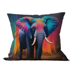 GENERICO - Cojín Elefante De La Suerte Para Sala 45 X 45 cm Con Relleno Tela Poliéster