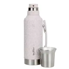 BUFFER FLASK - Termo Mate 1,2 lt + Vaso Matero Buffer Acero Inoxidable - Rosa