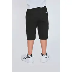 BALLESTA KIDS - Bermuda Drill Niño Corte Recto Negro