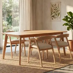 22 GRADOS DECORACION - Juego de Comedor Clash 4 Sillas en Roble 160Cm X 70Cm