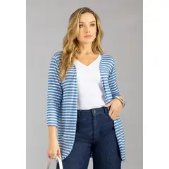 MARKETING PERSONAL - Cardigan Mujer Azul-Blanco Mp 113211