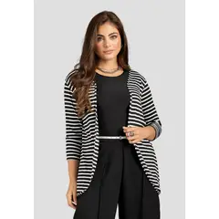 MARKETING PERSONAL - Cardigan Mujer Negro-Blanco Mp 113211