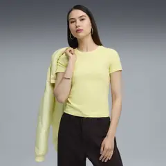 PUMA - Tshirt Original Wardrobe Ess Slim Amarillo Para Mujer