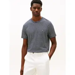 TOMMY HILFIGER - Camiseta azul regular fit a rayas