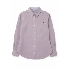 TOMMY HILFIGER - Camisa morado oxford manga larga con logo