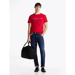 TOMMY HILFIGER - Camiseta roja con logo bordado