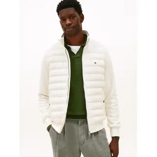 TOMMY HILFIGER - Chaqueta blanca de punto acolchada con cremallera