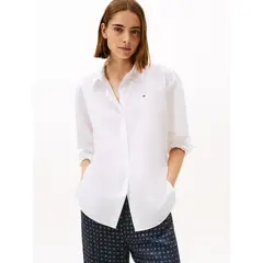 TOMMY HILFIGER - Camisa blanca de popelín con corte oversize