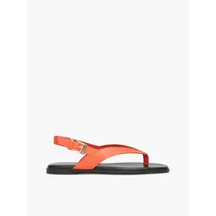 TOMMY HILFIGER - Sandalias naranja color block de punta cuadrada