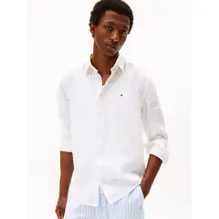 TOMMY HILFIGER - Camisa blanca de corte regular con logo