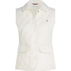 TOMMY HILFIGER - Chaleco blanco acolchado sin mangas