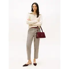 TOMMY HILFIGER - Pantalón beige casual con estampado de cuadros