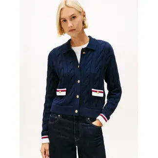 TOMMY HILFIGER - Cárdigan azul con botones dorados