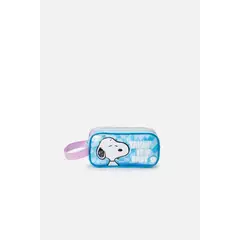 SNOOPY - Cartuchera de 14" azul y violeta para niña