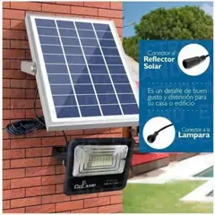 GENERICO - Reflector Led Exterior con Panel Solar Luz Fría con Control Remoto