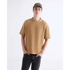 SEVEN SEVEN - Camiseta Tejida Texturizada Oversize Para Hombre Camel