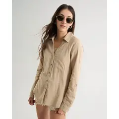 SEVEN SEVEN - Blusa En Efecto Rústico Para Mujer Taupe