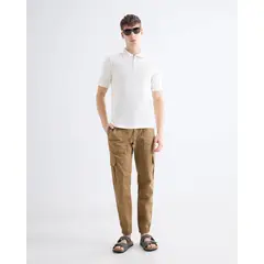 SEVEN SEVEN - Jogger Cargo Con Bolsillos Para Hombre Camel